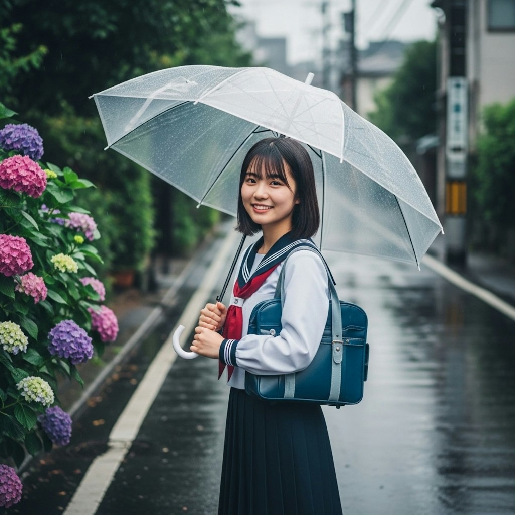 透明な傘と六月の彼女