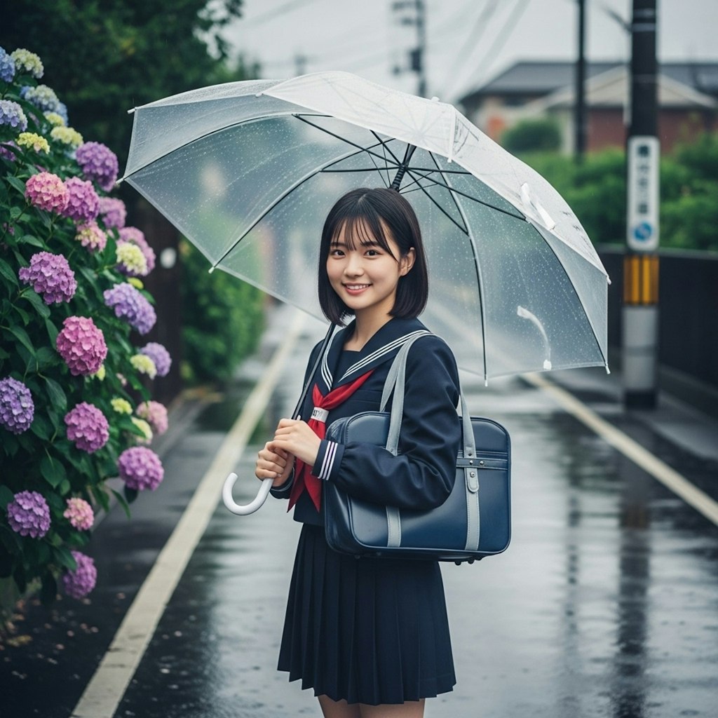 透明な傘と六月の彼女