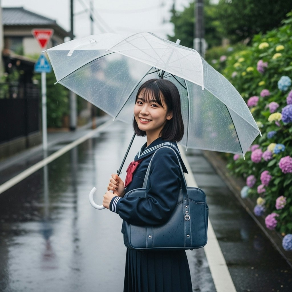 透明な傘と六月の彼女