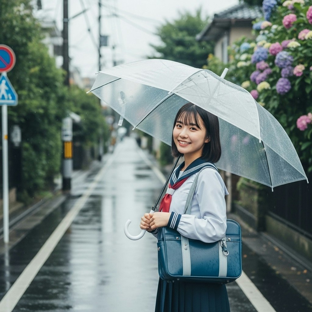 透明な傘と六月の彼女