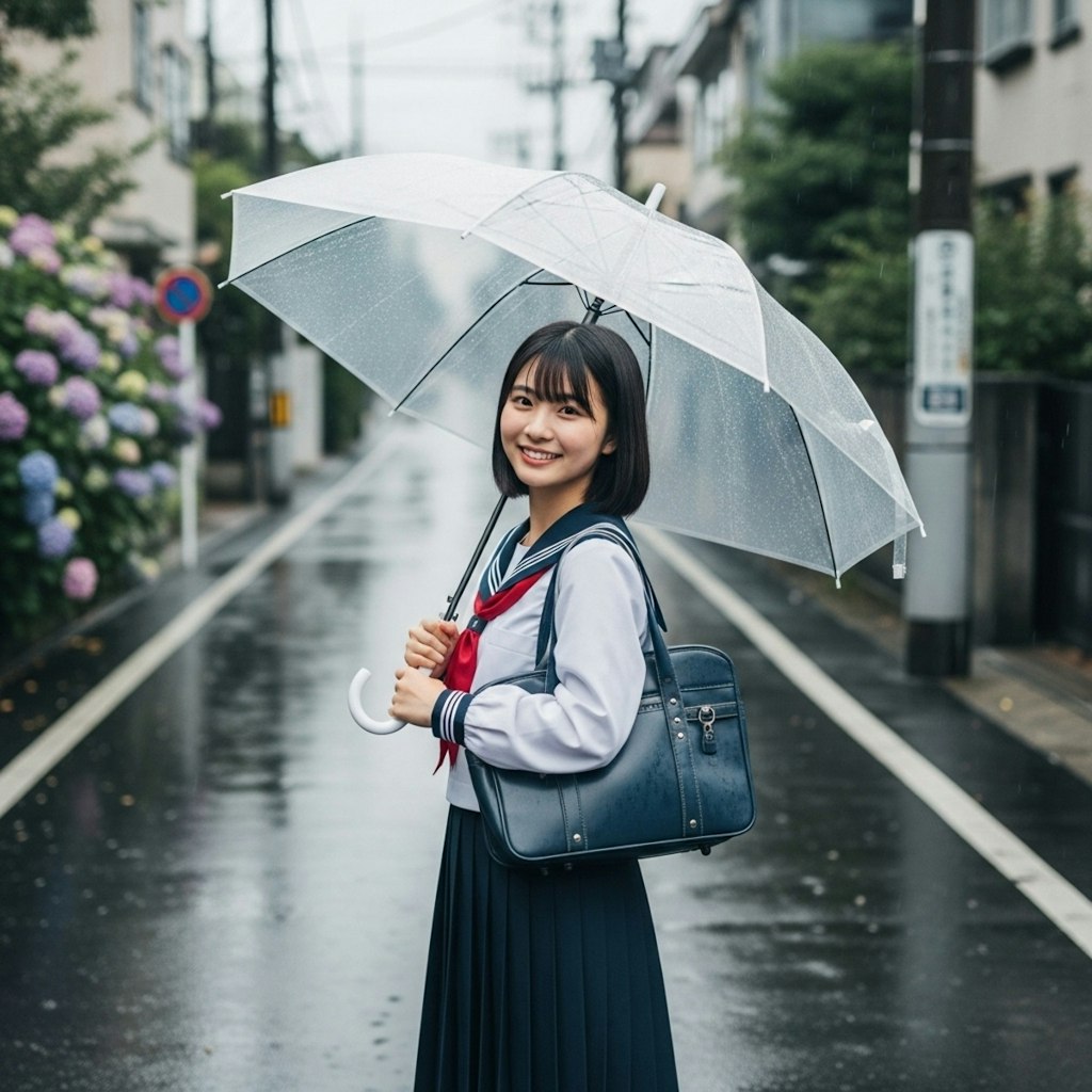 透明な傘と六月の彼女