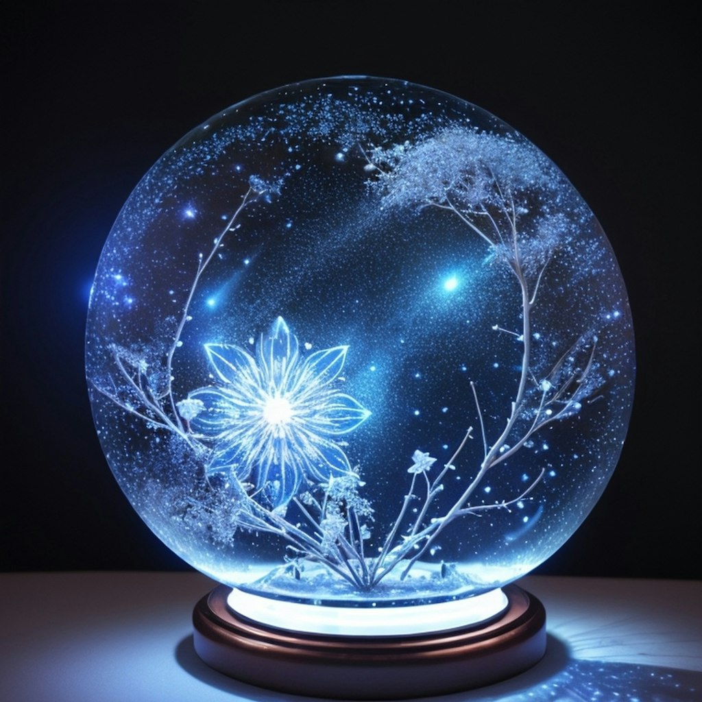 Snow globe with falling stars