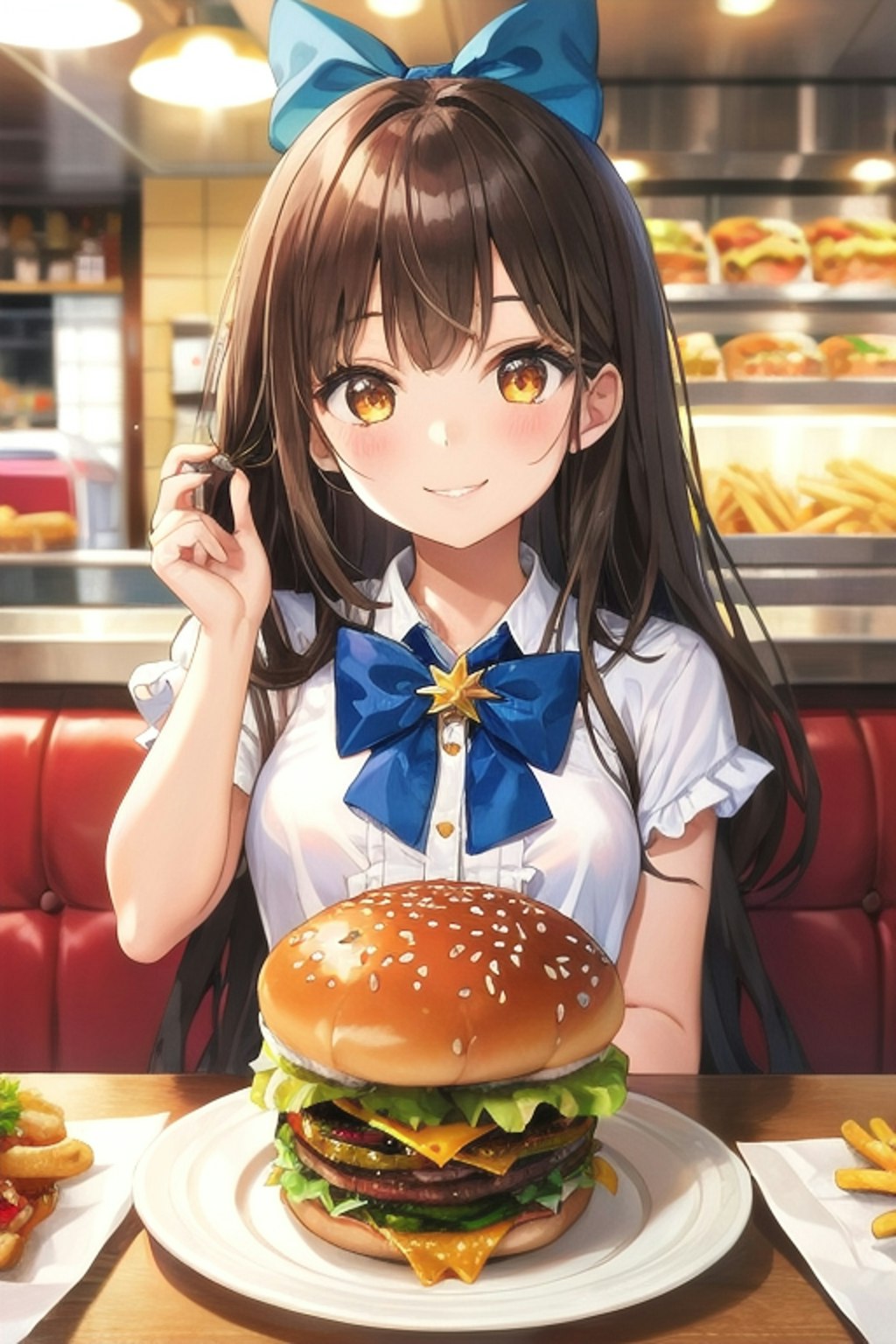 トリプルバーガー🍔🍟を食べるなごみちゃんっ😋♡