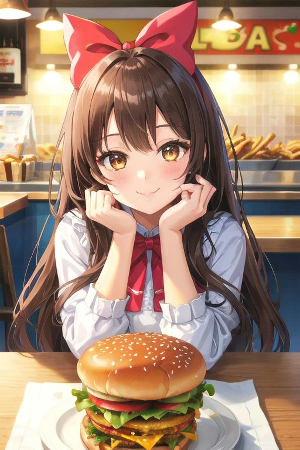 トリプルバーガー🍔🍟を食べるなごみちゃんっ😋♡