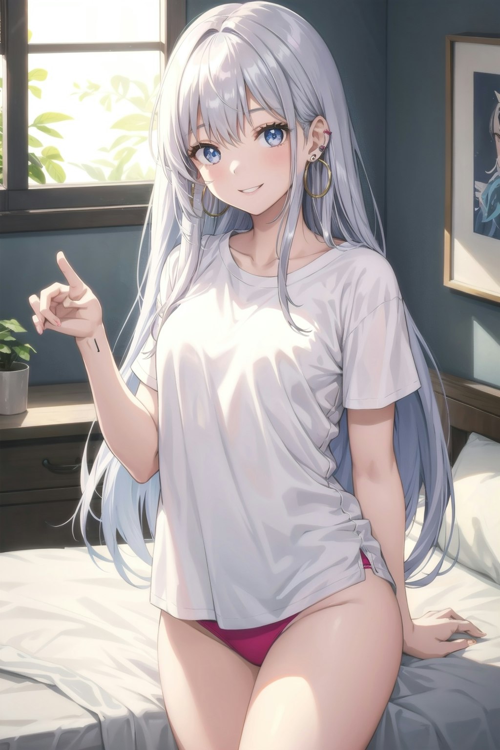 寝る時はTシャツパンツだよ！